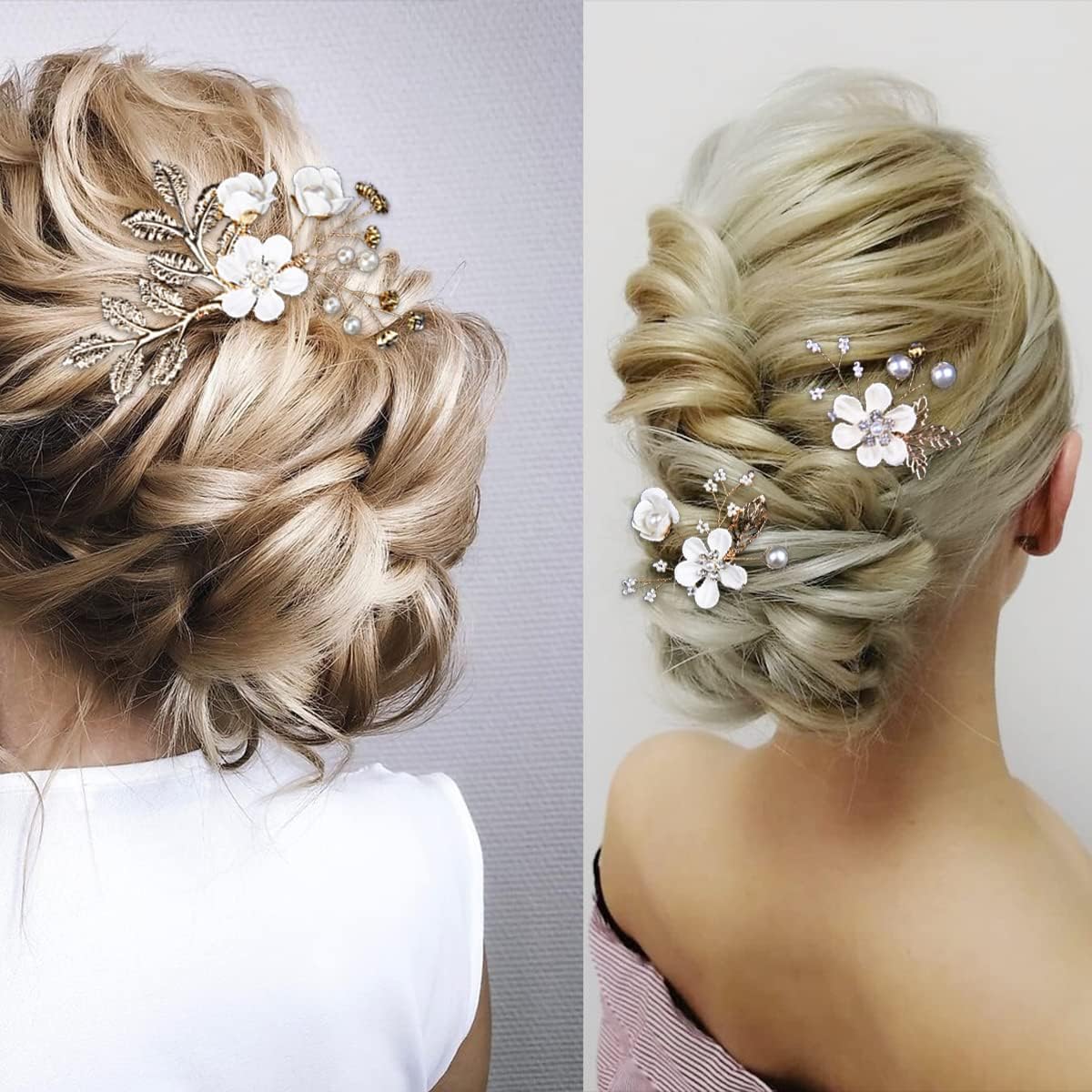 4pcs Faux Pearl Bridal Hair Comb Set for Weddings